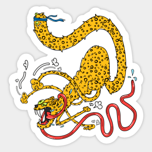 Turbo Cheetah leopard cat running Sticker